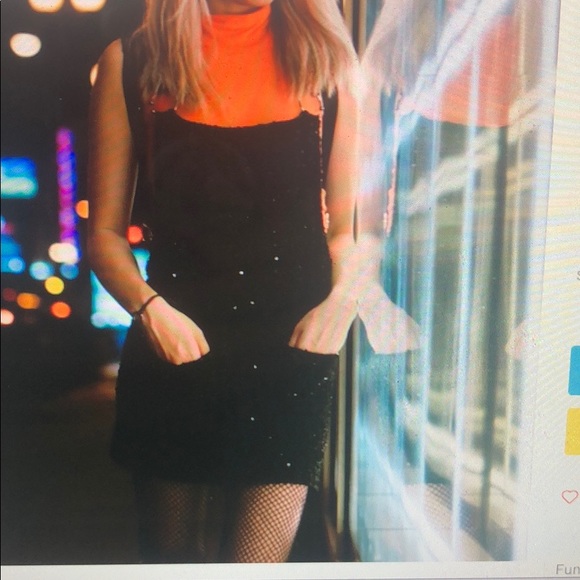 Zara Black Sequin Overall Dress - Picture 4 of 4